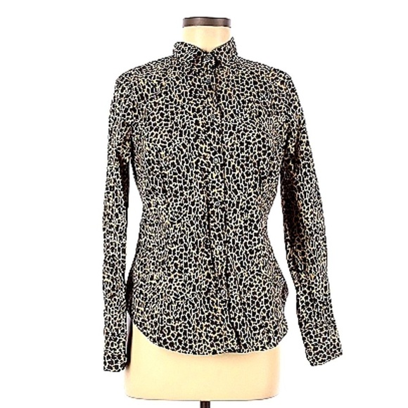 J. Crew Tops - J Crew // Leopard Print Button Down Shirt